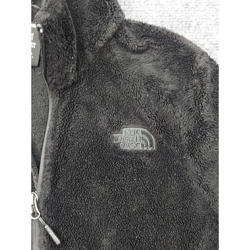 The North Face Fleece Jacket Women Medium Black Full Zip Pockets OSITO High Pile